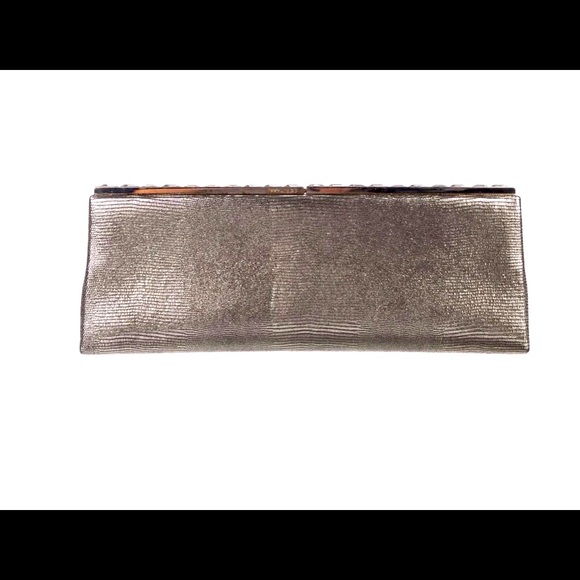 Jimmy Choo metallic embossed long clutch - Picture 3 of 5